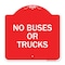 Signmission Designer Series Driveway No Buses or Trucks, Red & White Aluminum Sign, 18" x 18", RW-1818-24128 A-DES-RW-1818-24128 - alternate 1